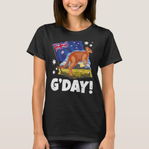 Camiseta Dia Bom Canguru Patriótico Bandeira Australiana Au