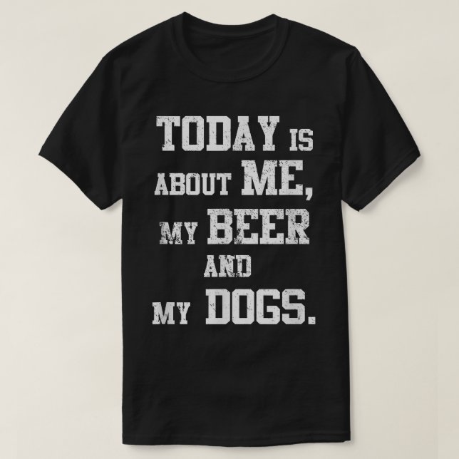 Camiseta Dia com Cães e Cerveja (Frente do Design)
