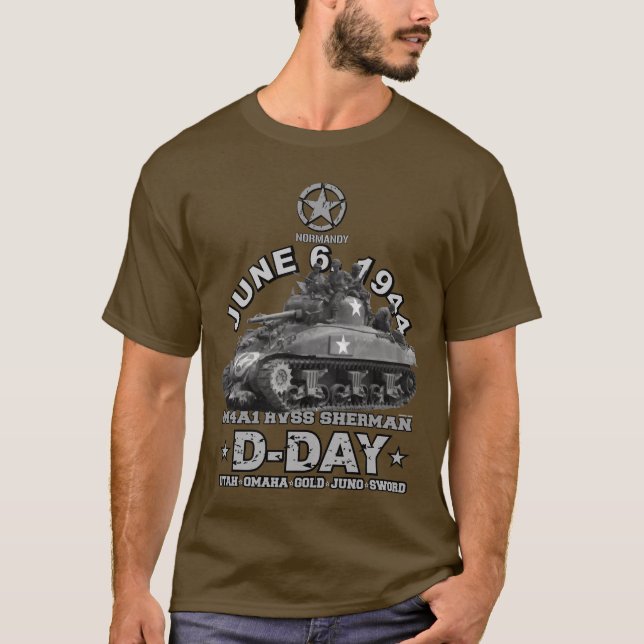 Camiseta Dia D de veteranos HVSS Sherman (Frente)