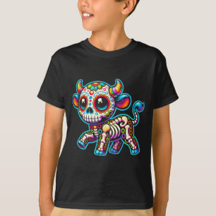 Camiseta Dia Da Agência Governamental Açúcar Crânio Touro D