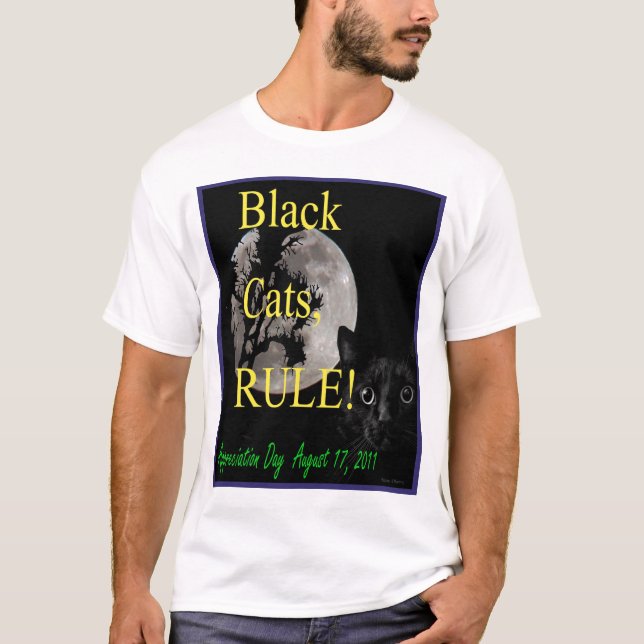 Camiseta Dia da apreciação do gato preto (Frente)