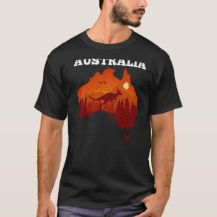 Camiseta Dia da Austrália Mapa de Bandeira Australiano Patr