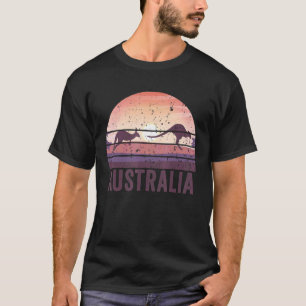 Camiseta Dia da Austrália Retro Vintage Homens do Canguru C
