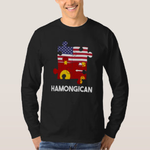 Camiseta Dia da Bandeira Hmong Miao Orgulhoso Puzzle Dna Mi