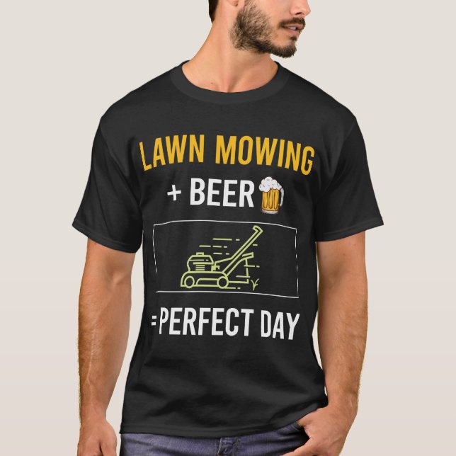 Camiseta Dia da Cerveja Cortador de Gramado Cortador de Gra (Frente)
