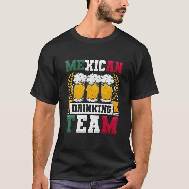 Camiseta Dia da Cerveja da Equipe de Bebedores Mexicanos (Frente)