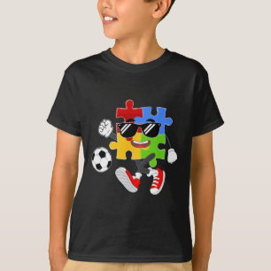 Camiseta Dia da Consciência do Autismo de Futebol de quebra