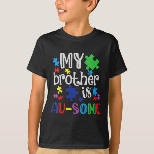 Camiseta Dia da Consciência do Autismo Meu Irmão É Uma Irmã
