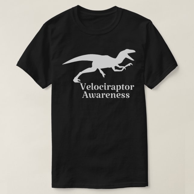 Camiseta Dia da Consciência do Velociraptor Engraçado (Frente do Design)