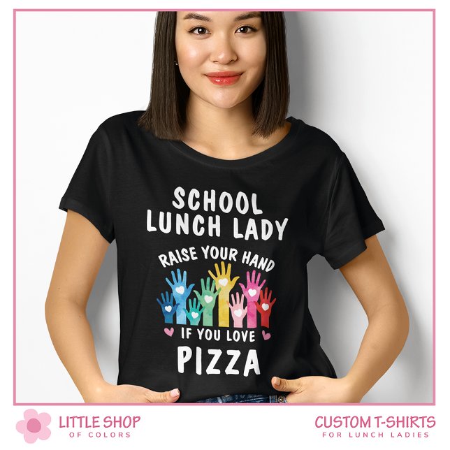 Camiseta Dia da Dama de Pizza para Almoço na Escola Persona (Criador carregado)