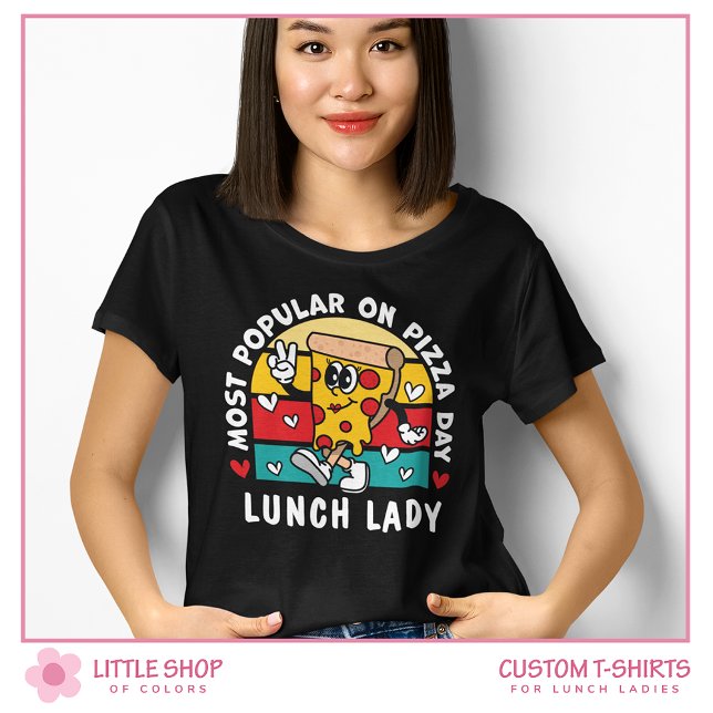 Camiseta Dia da Dama de Pizza para Almoço na Escola Persona (Criador carregado)