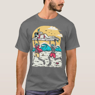 Camiseta Dia da Diversão na Praia Skeletons ry Bikini Clad