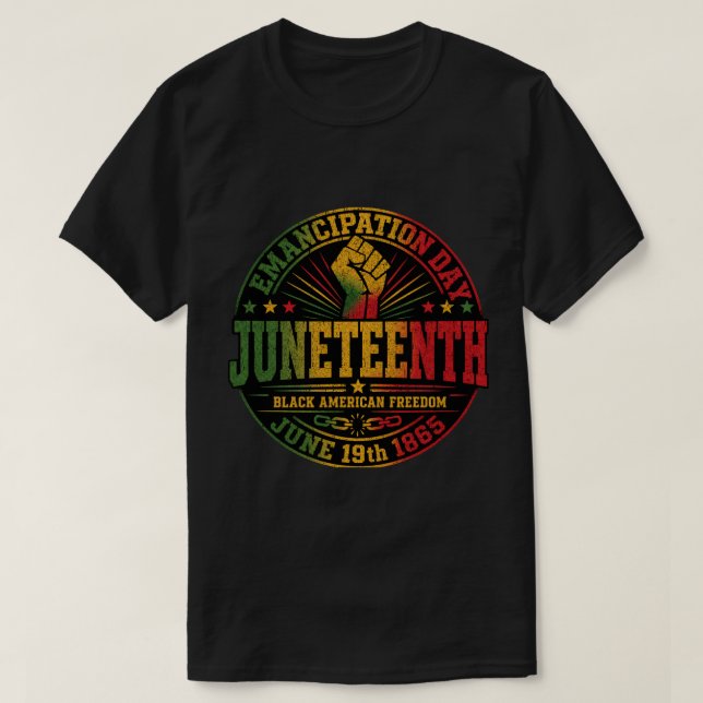 Camiseta Dia da Emancipação de Juneteenth 1865 (Frente do Design)