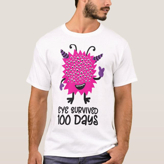 Camiseta Dia Da Escola Meninas Monstras Os Olhos Sobreviver (Frente)