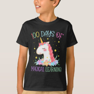 Camiseta Dia Da Escola Unicórnio 100 Dias Gi De Aprendizado