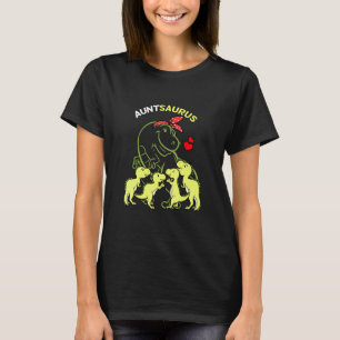 Camiseta Dia da Família de Dinossauros Auntsaurus tia 4 Cri