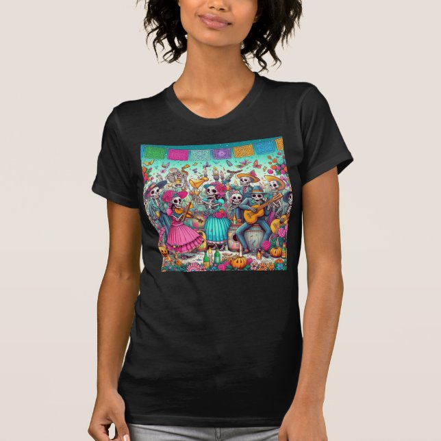 Camiseta Dia da Festa Morta - Caveira das Mulheres (Frente)