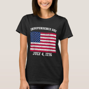 Camiseta Dia da Independência 4 de julho de 1776 Bandeira A