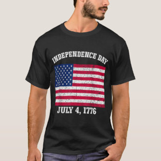 Camiseta Dia da Independência 4 de julho de 1776 Bandeira A