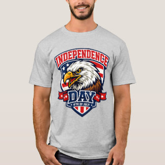 Camiseta Dia da Independência Águia Estilo Varsity Patrióti