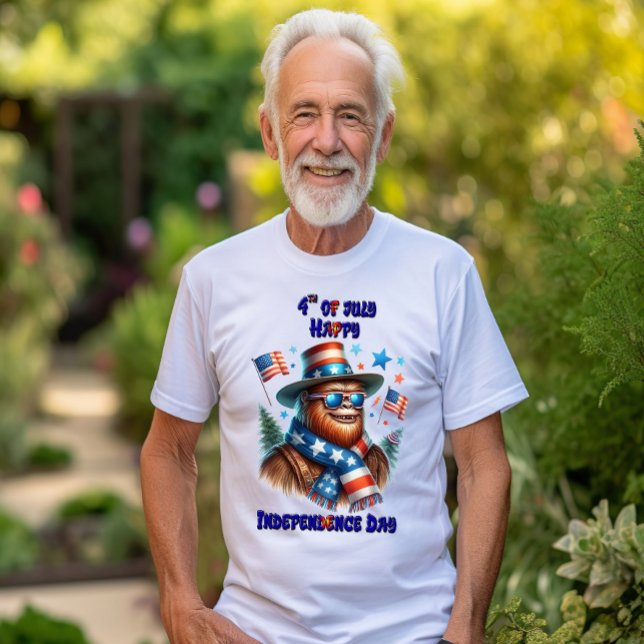 Camiseta Dia da Independência Americana de na moda Bigfoot (Criador carregado)