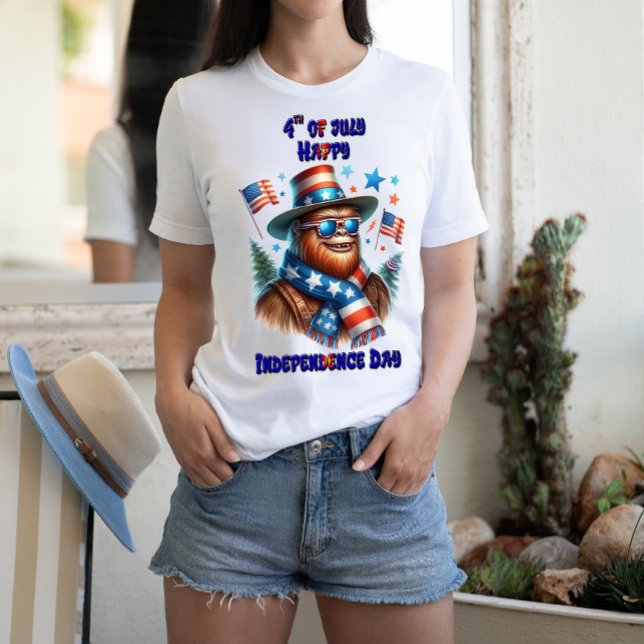 Camiseta Dia da Independência Americana de na moda Bigfoot (Criador carregado)