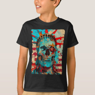 Camiseta Dia da Independência Americano EUA Punk Patriótico