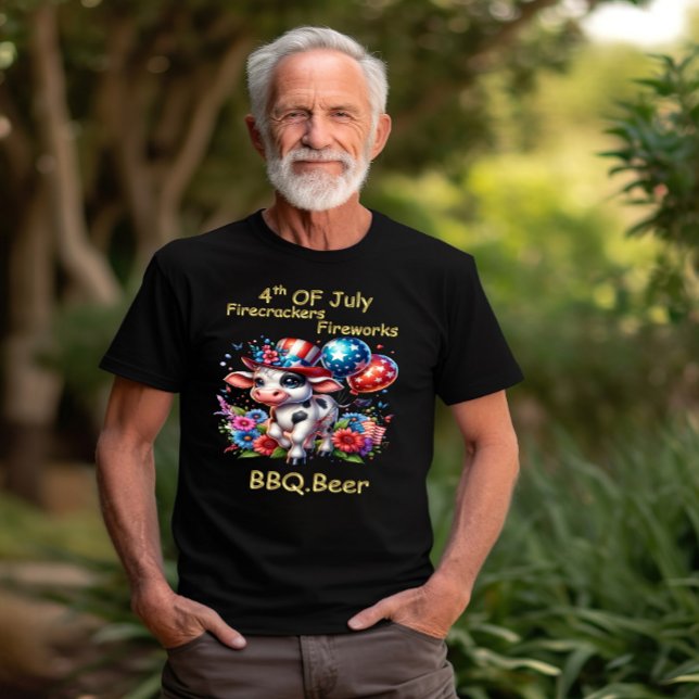 Camiseta Dia da Independência Bovina em Balonismo (Criador carregado)