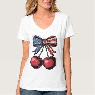 Camiseta Dia da Independência da América Cherry, 4 de julho