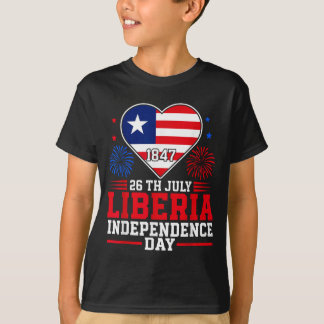 Camiseta Dia da Independência da Libéria 1847 Coração Patri