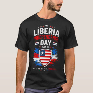 Camiseta Dia da Independência da Libéria 26 de Julho Bandei