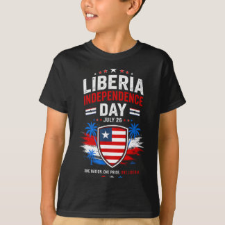 Camiseta Dia da Independência da Libéria 26 de julho Bandei