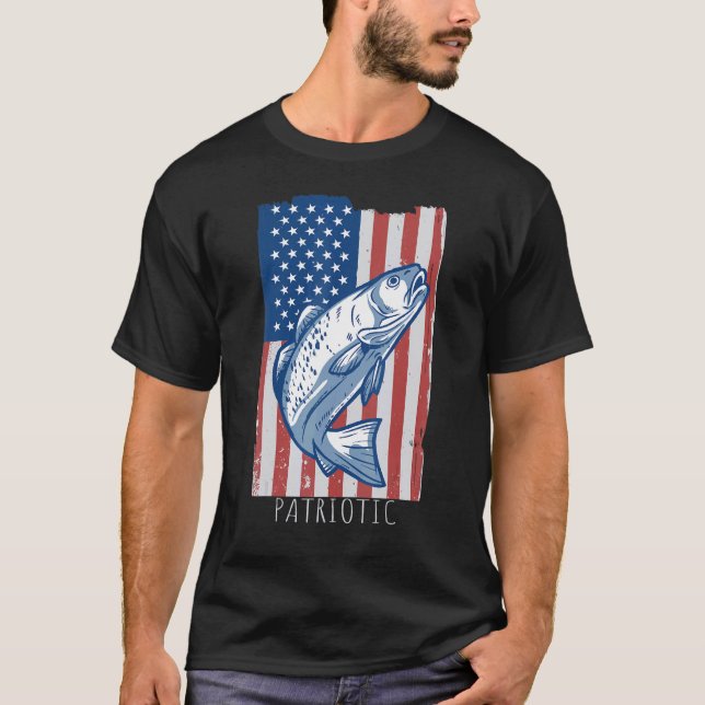 Camiseta Dia da Independência da Pesca Americana (Frente)