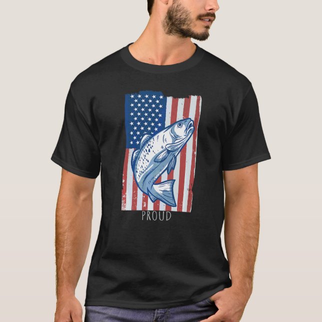 Camiseta Dia da Independência da Pesca Americana (Frente)