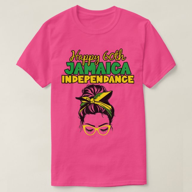 Camiseta Dia da Independência das Mulheres da Jamaica 60º A (Frente do Design)