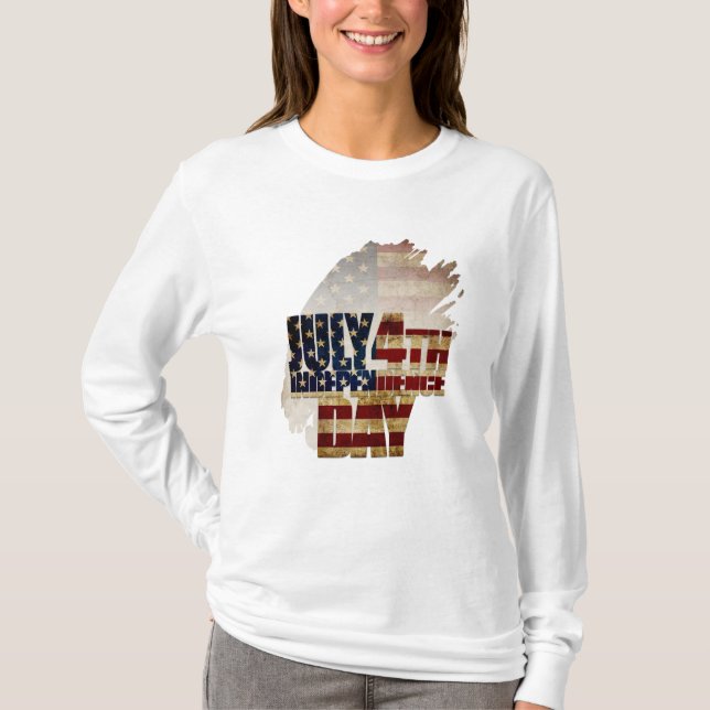 Camiseta Dia da Independência de 4 de Julho Projeto de Band (Frente)