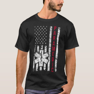 Camiseta Dia da Independência do Bandeira Americano paraméd