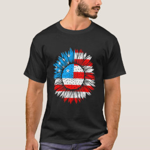 Camiseta Dia da Independência do Girassol Americano