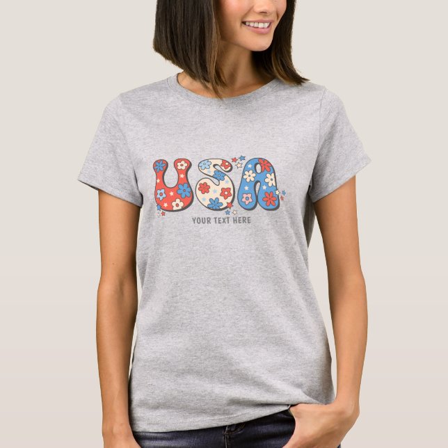 Camiseta Dia da Independência do Patriótico dos EUA (Frente)