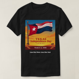 Camiseta Dia da Independência do Texas 2 de Março de 1836 B