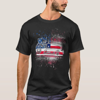 Camiseta Dia da Independência do Trator Pulando Patriótico