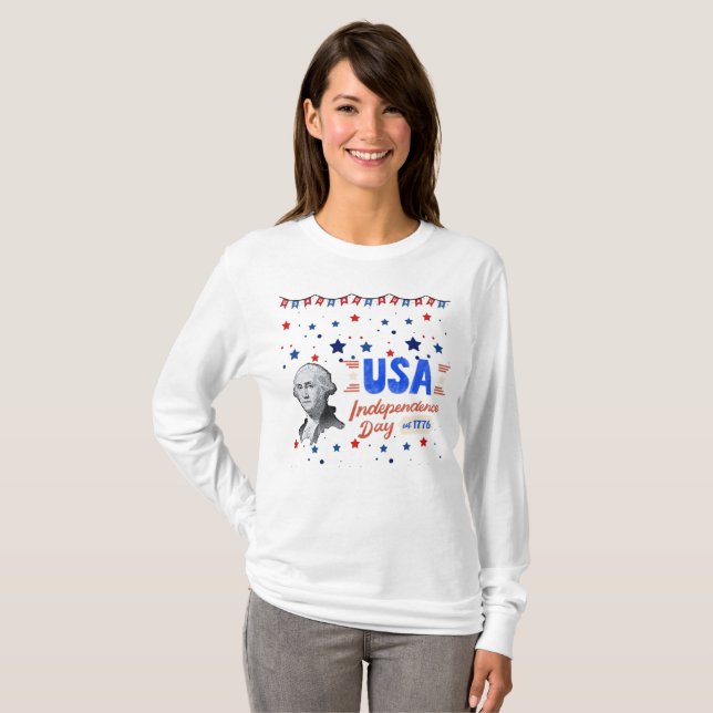 Camiseta Dia da Independência dos EUA (Frente Completa)
