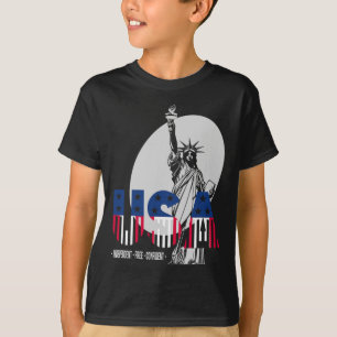 Camiseta Dia da Independência dos EUA 4 de Julho Estátua da
