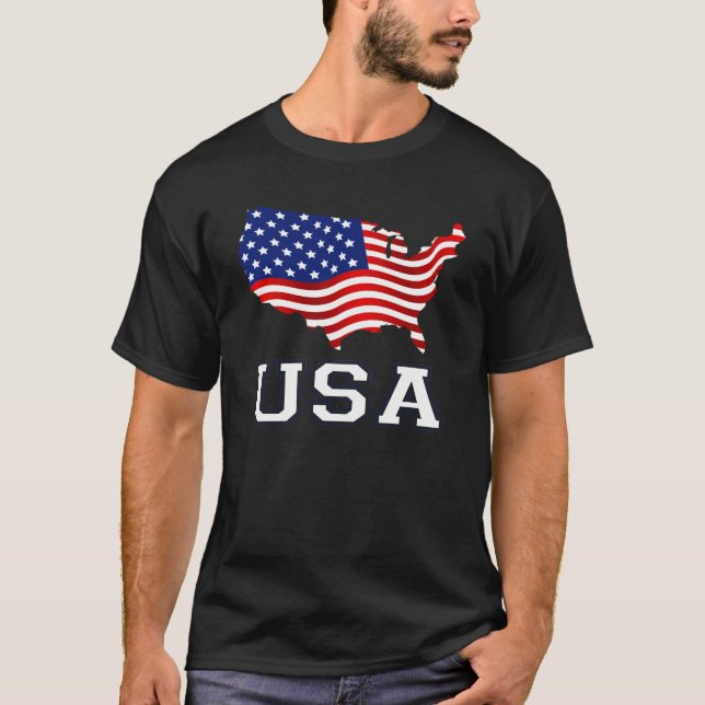 Camiseta Dia da Independência em 4 de julho Tio Sam Hat Ame (Frente)