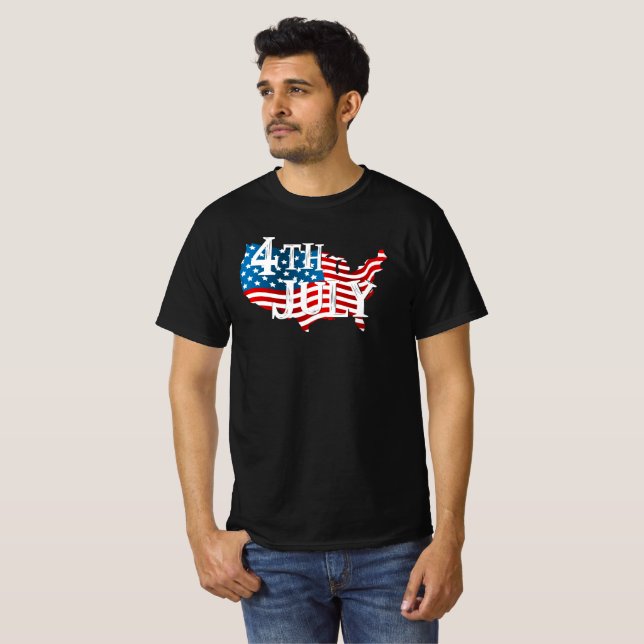 Camiseta Dia da Independência em 4 de julho Tio Sam Hat Ame (Frente Completa)