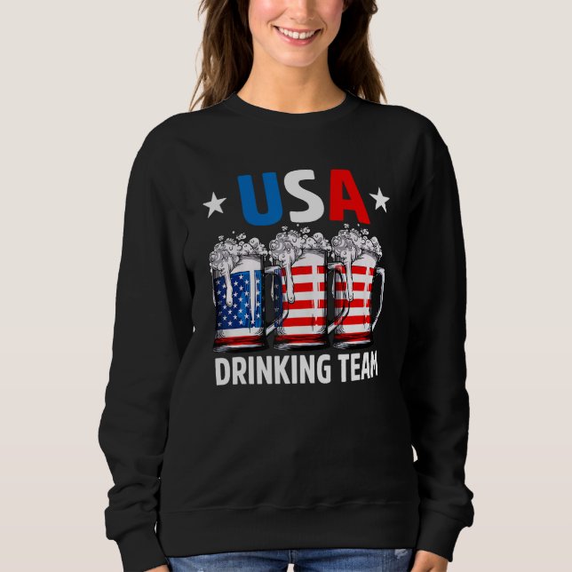 Camiseta Dia da Independência EUA Equipe de Bebida 4 de Jul (Frente)