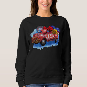 Camiseta Dia da Independência I Bandeira dos EUA e Carro An