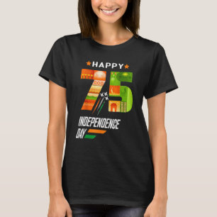 Camiseta Dia da Independência Índia 75 Dia da Independência