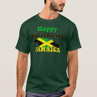 Camiseta Dia da Independência Jamaicana Mapa e bandeira da