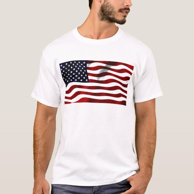 Camiseta Dia da Independência Patriótica da Bandeira Americ (Frente)